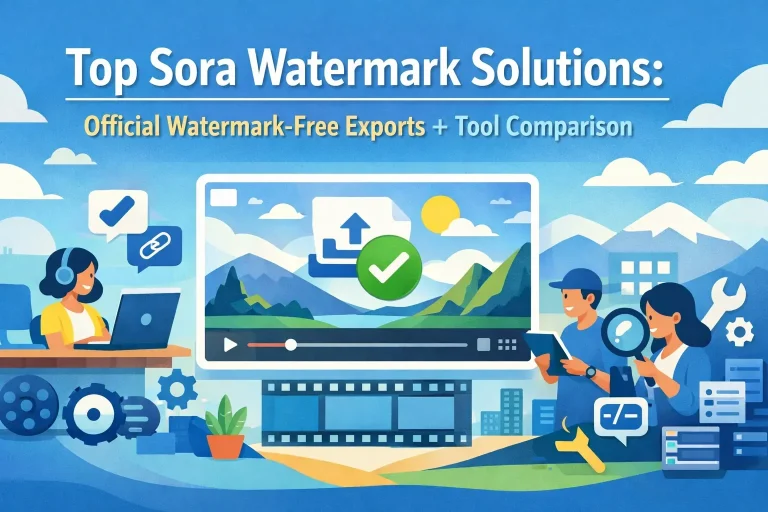 Las 4 mejores soluciones de marca de agua de Sora en 2026: Exportaciones oficiales sin marca de agua + Comparación de herramientas