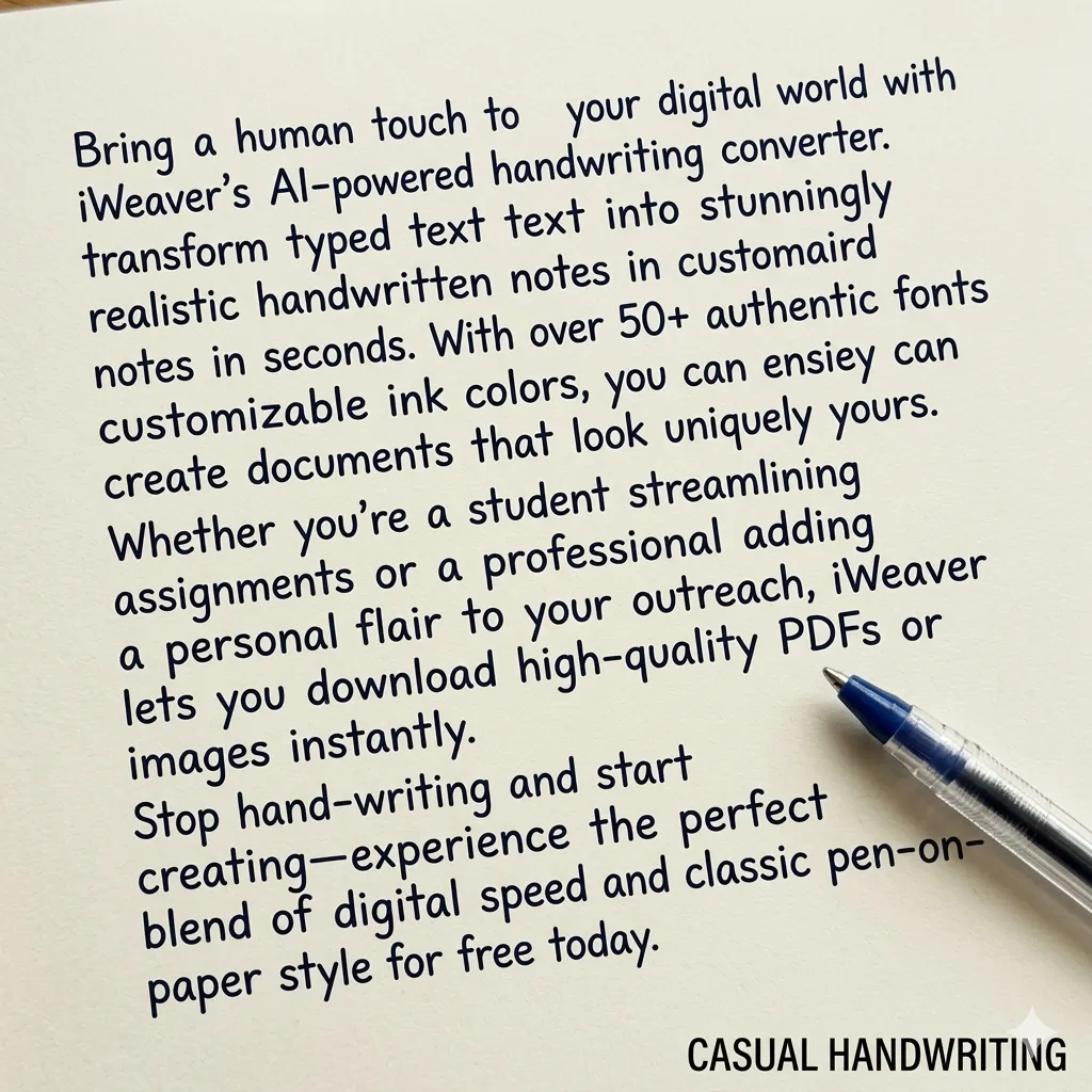 Casual Handwriting Style