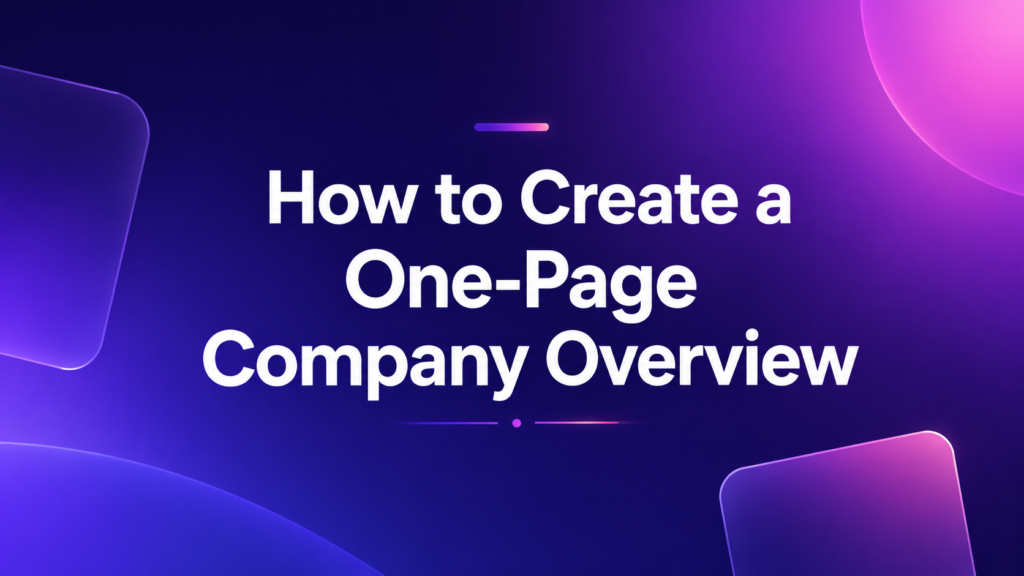 how-to-create-a-one-page-company-overview
